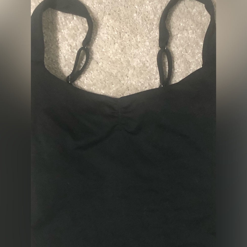 2/$30 Gilly Hicks Black Tankini Swim Top Ruched Adjustable Straps Beach Sz XS - Picture 4 of 10